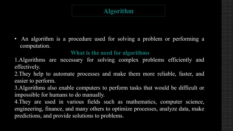 Algorithm - PowerPoint Slides - MyPrivateTutor UAE