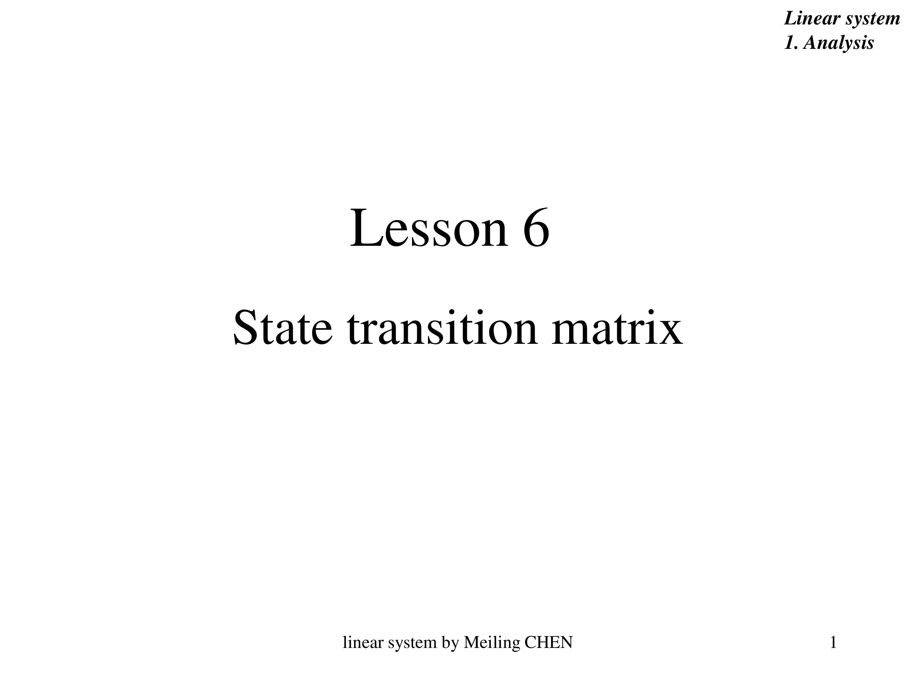 PPT on State Transition Matrix
