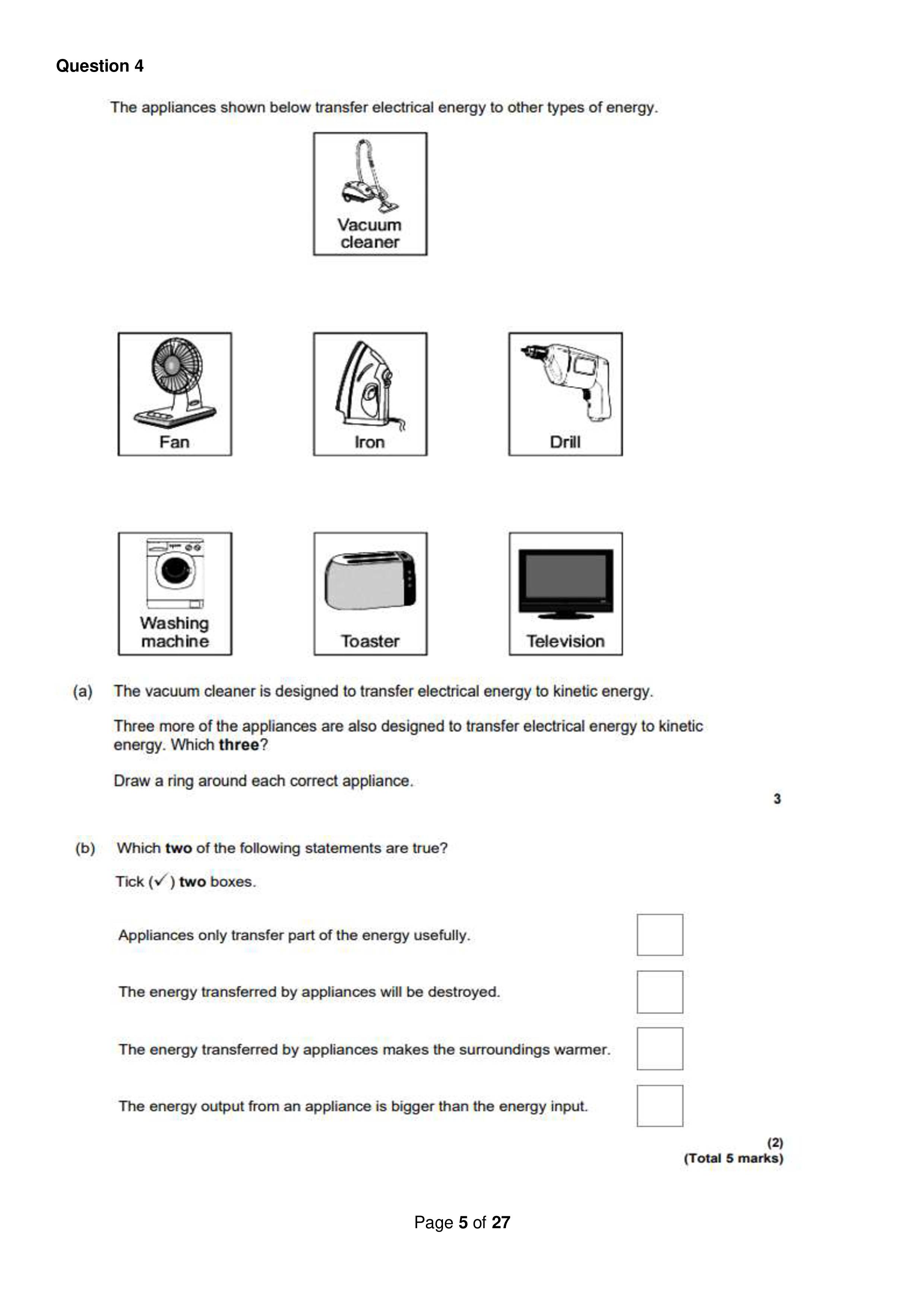 Aqa Gcse 9 1 Physics Exam Style Questions Energy And Energy Resources Notes